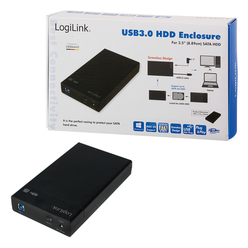 LogiLink UA0276 USB3.0 Festplattengehause black cietā diska korpuss