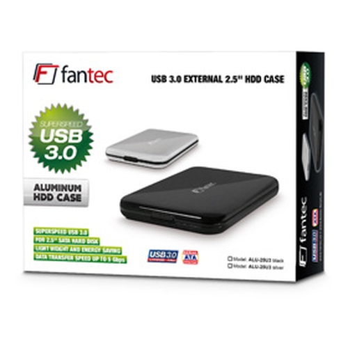 Kieszen Fantec USB 3.0 / 2.5" HDD SATA Silver ALU-25U3 1496 cietā diska korpuss