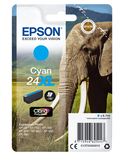 EPSON ink Singlepack Cyan 24XL kārtridžs