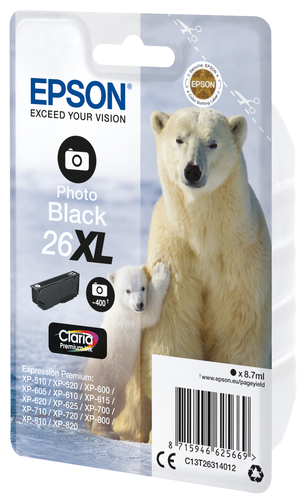 Epson T2631 "Eisbar" Tinte Single Pack Photo black XL kārtridžs