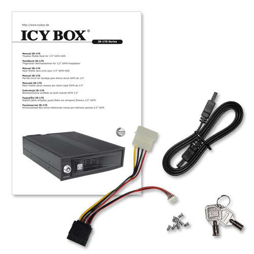 We-Ra. IcyBox   8.9cm SATA in 1x5,25" IB-170SK-B (b) cietā diska korpuss