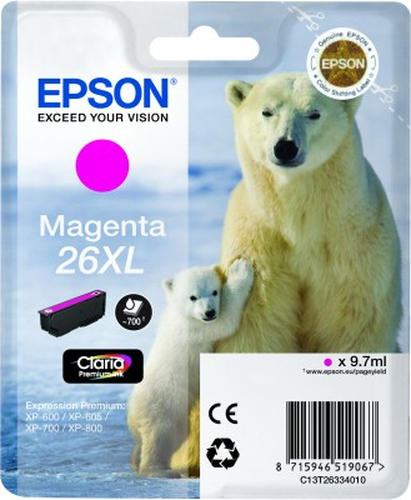 Epson 26 Claria Premium Magenta XL kārtridžs