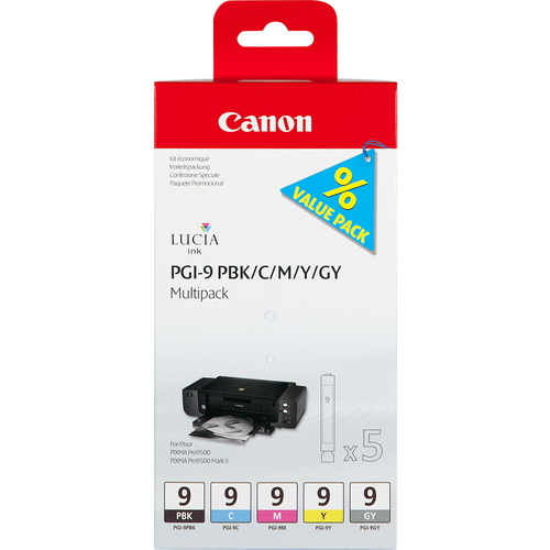 Cartridge Canon PGI9 PBK/C/M/Y/GY MultiPack | Pixma Pro 9500 kārtridžs