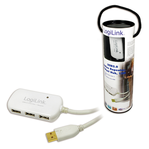 LOGILINK - Extension cable with 4-Port USB 2.0 Hub 12-meter aksesuārs portatīvajiem datoriem