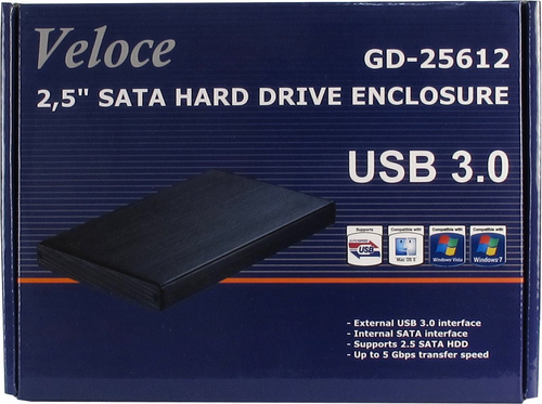 Kieszen Inter-Tech Veloce GD-25612 USB 3.0 (88884056) cietā diska korpuss