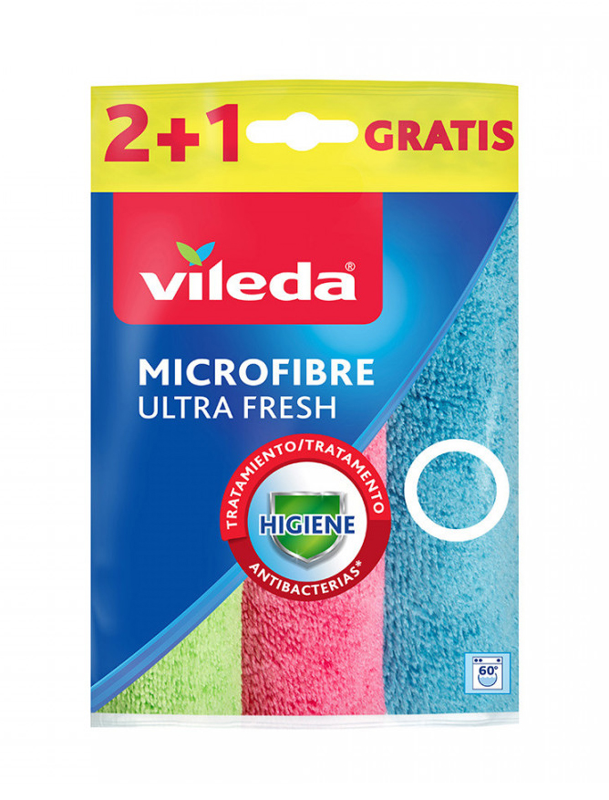 Vileda cleaning cloth Microfiber, Green, Blue,Pink 3 pc(s) Virtuves piederumi