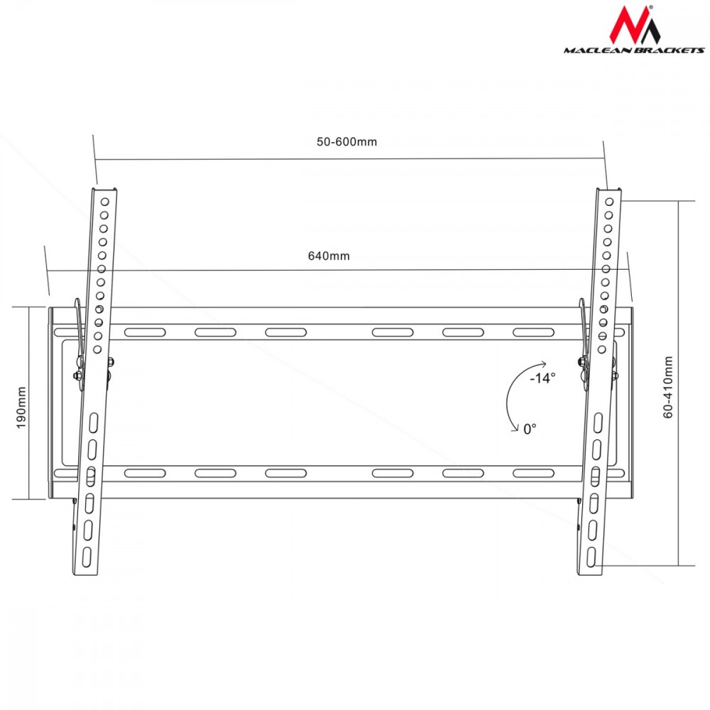 Maclean MC-605N TV Wall Mount Bracket LCD LED Plasma 37'' - 70'' 55kg High Qualit TV stiprinājums