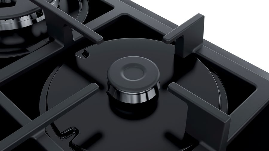 Bosch Serie 4 PNP6B6B90 hob Black Built-in 60 cm Gas 4 zone(s) plīts virsma