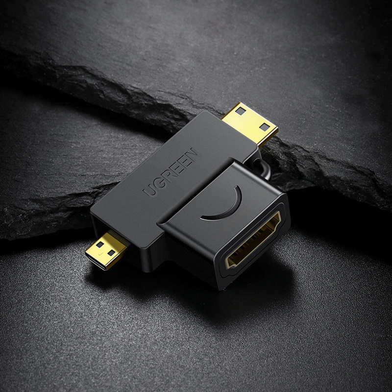 Ugreen 20144 HDMI Type A (ligzda) uz mini HDMI (spraudnis) / micro HDMI (spraudnis) adapteris ar 4K Atbalstu