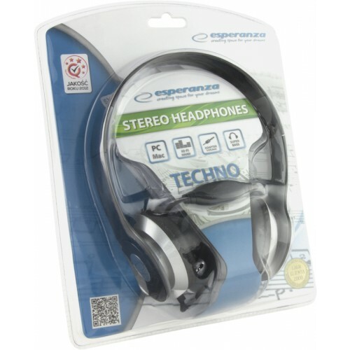 ESPERANZA Audio Stereo Headphones with volume control TECHNO EH145K | 3m austiņas