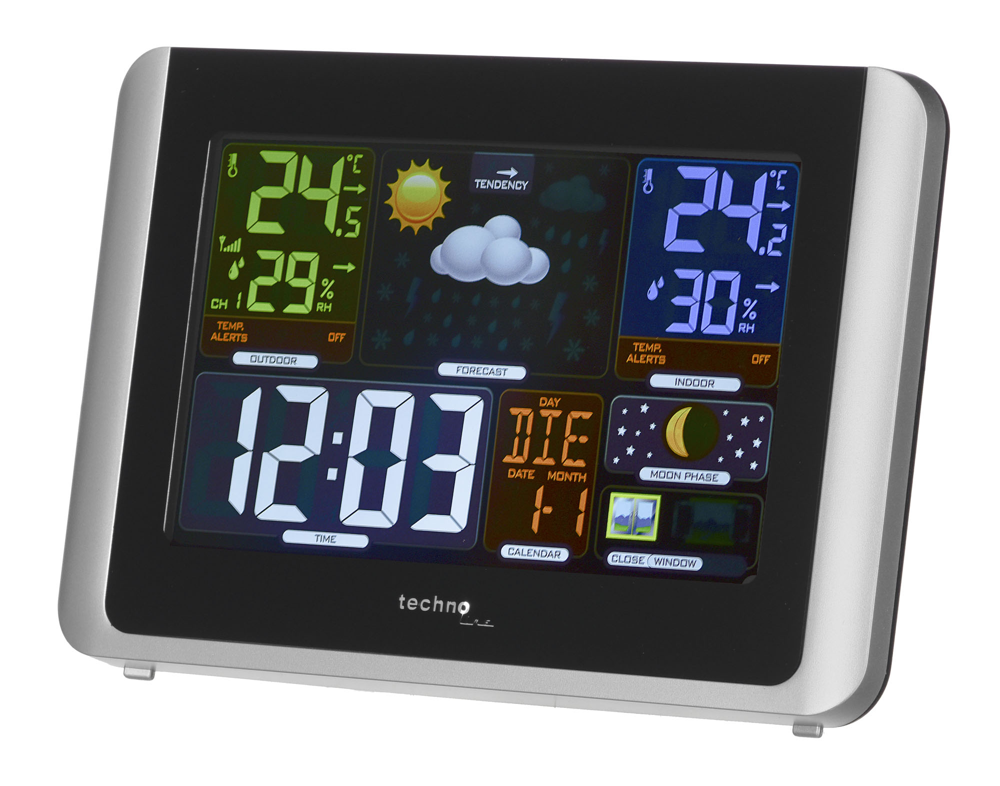 Technoline WS 6442 digital weather station Black, Silver LCD Battery barometrs, termometrs