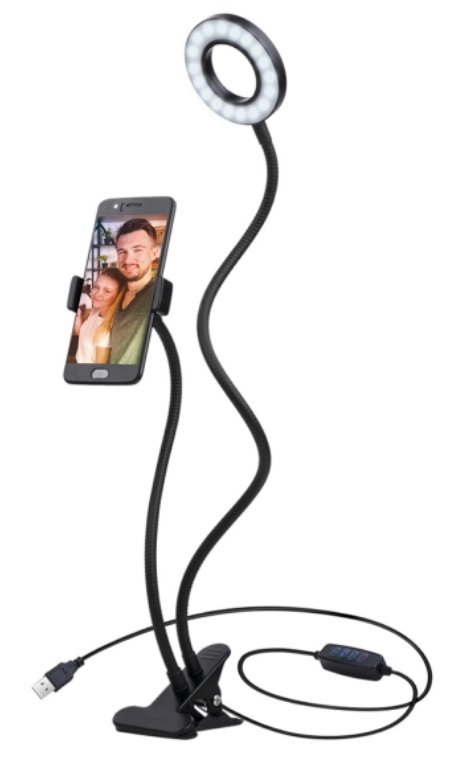 Platinet PMRL3 LED Lampa ar elastīgu statni priekš smartfona Selfie Stick