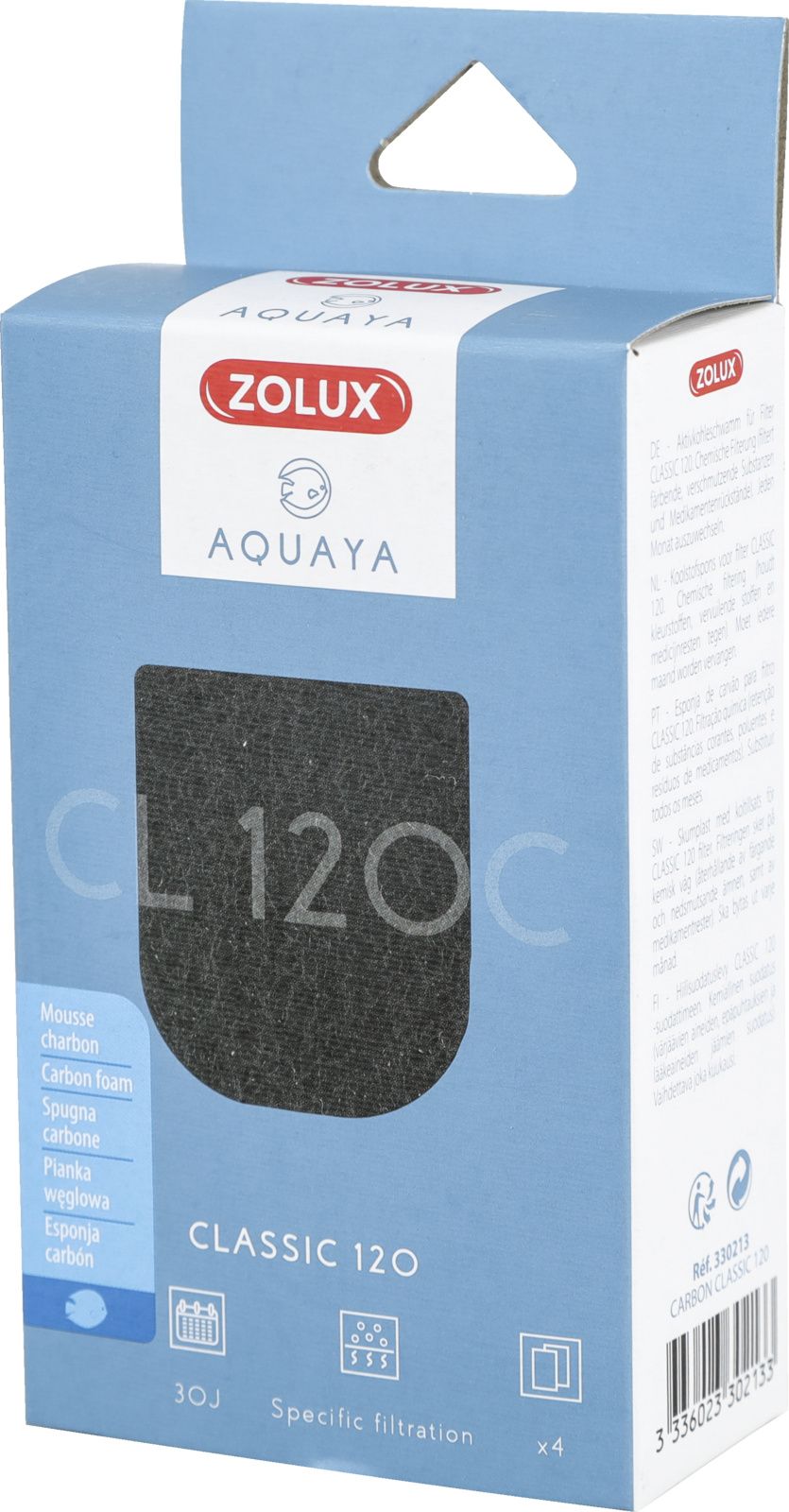 Zolux AQUAYA Wklad Carbon Classic 120 7544667 (3336023302133) akvārija filtrs