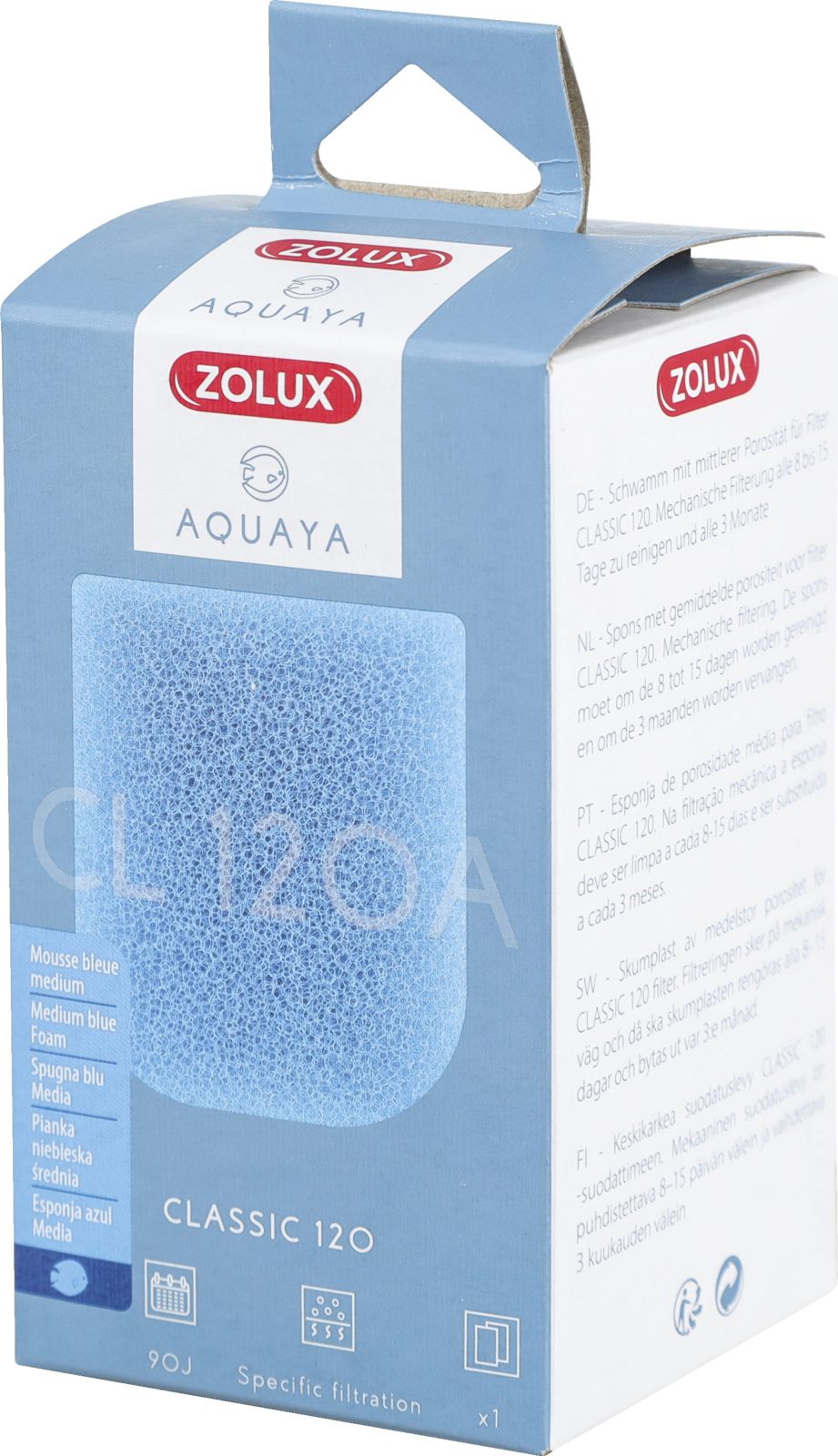 Zolux AQUAYA Wklad gabka Blue Foam Classic 120 7544708 (3336023302126) akvārija filtrs