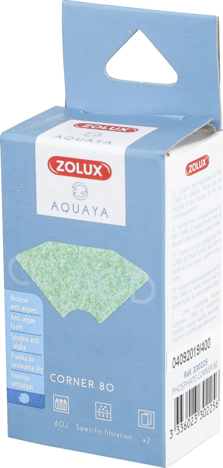 Zolux AQUAYA Wklad Phosphate Corner 80 7544699 (3336023302256) akvārija filtrs