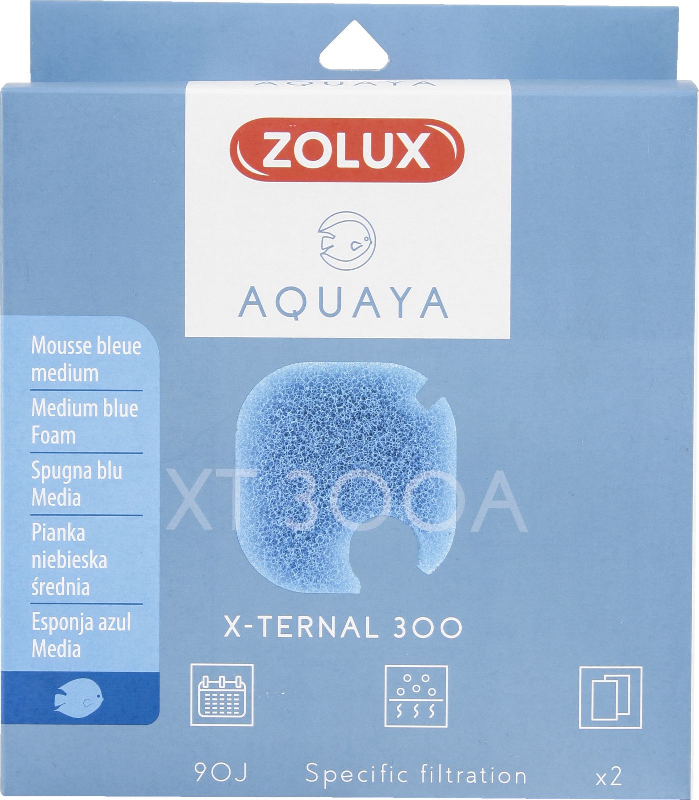 Zolux AQUAYA Wklad gabka Blue Foam Xternal 300 7544713 (3336023302478) akvārija filtrs