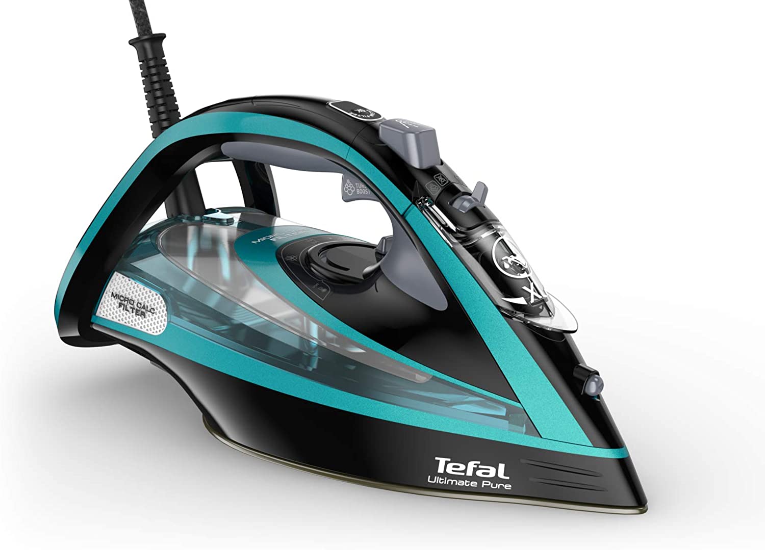 Tefal steam iron FV 9844 black / turquoise Gludeklis