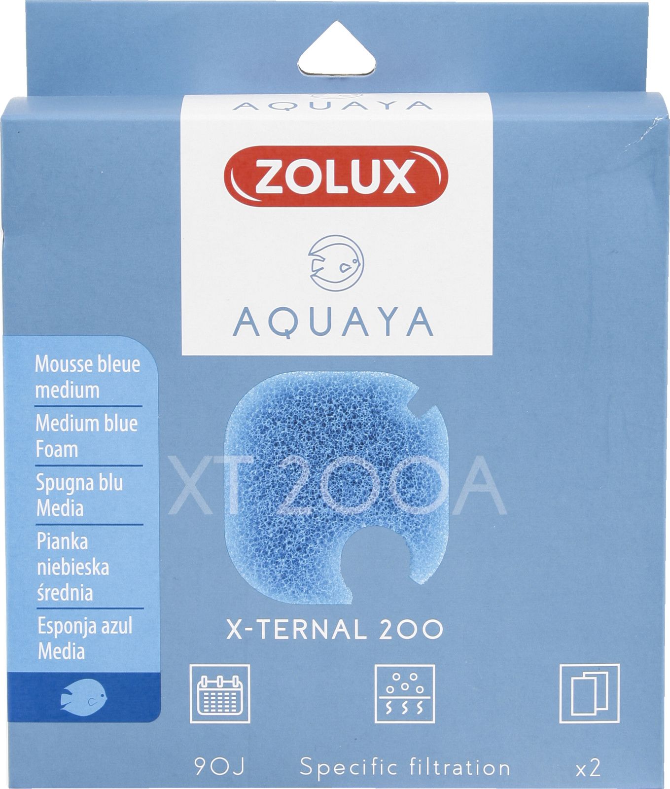 Zolux AQUAYA Wklad gabka Blue Foam Xternal 200 7544712 (3336023302423) akvārija filtrs