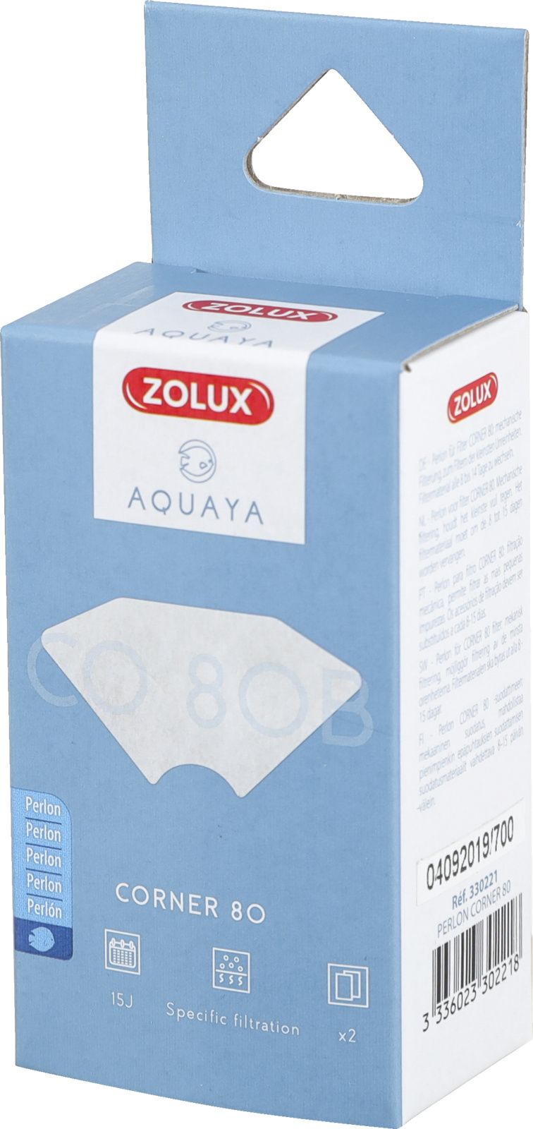 Zolux AQUAYA Wklad Perlon Corner 80 7544690 (3336023302218) akvārija filtrs