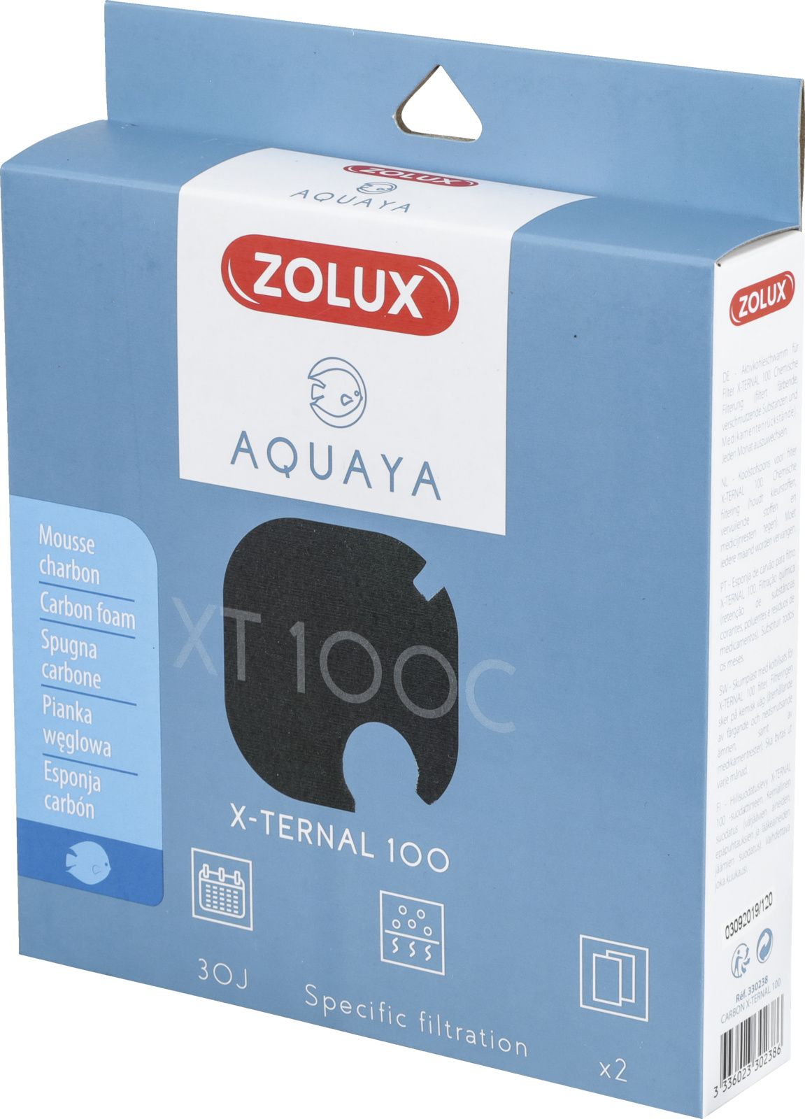 Zolux AQUAYA Wklad Carbon Xternal 100 7544673 (3336023302386) akvārija filtrs