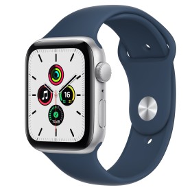 Apple Watch SE GPS 44mm Silver Alu Abyss Blue Sport Viedais pulkstenis, smartwatch