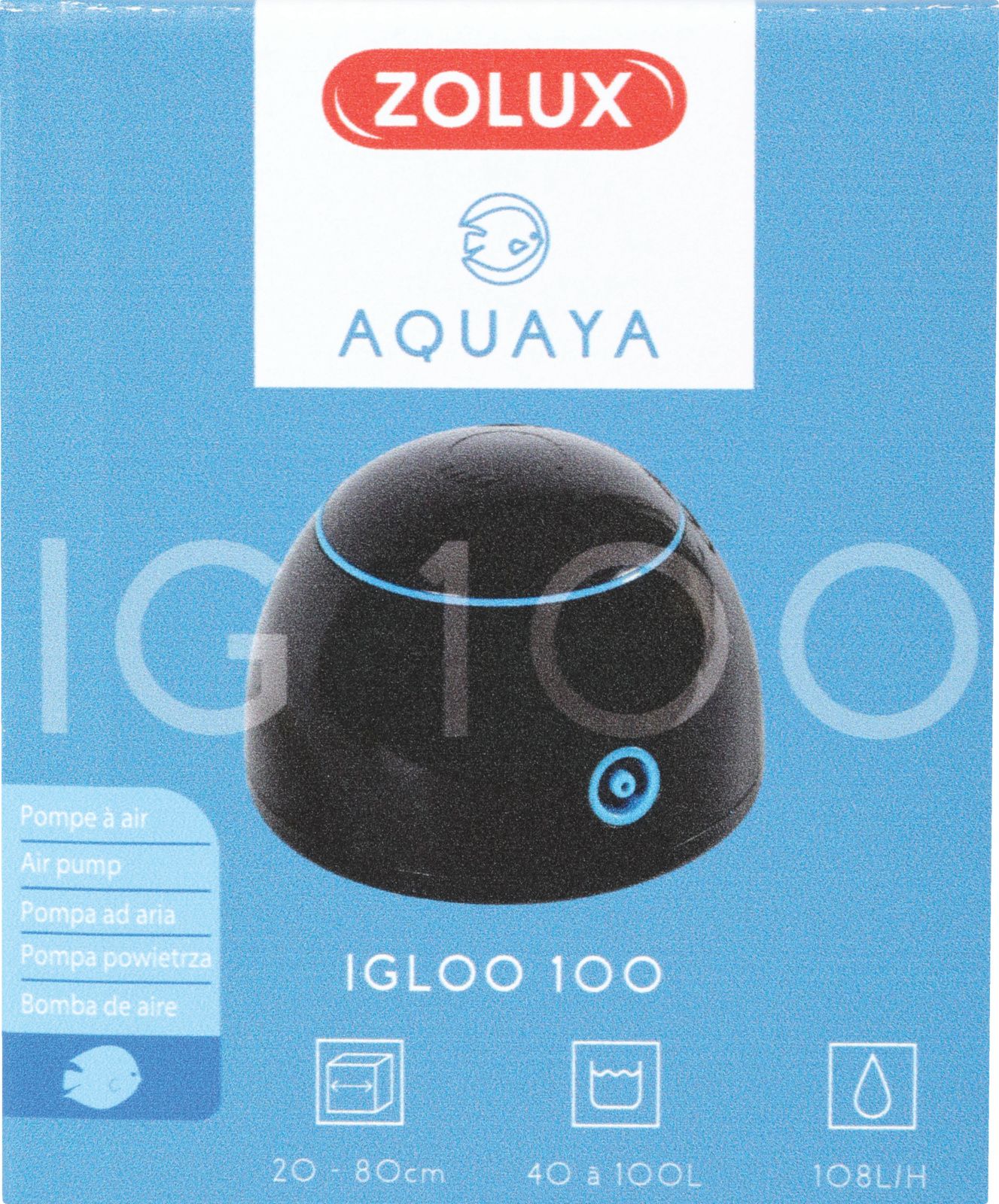 Zolux AQUAYA Igloo 100 kol. czarny 7244095 (3336023207513) akvārija filtrs