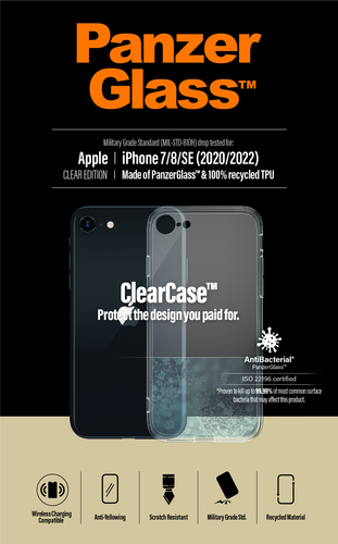 PanzerGlass 0190 0192 Apple,  Apple iPhone 7/8, Plastic, Transparent, Back cover aksesuārs mobilajiem telefoniem