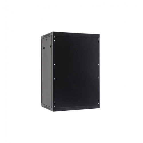 Netrack wall/hanging cabinet 19'',18U/450 mm,glass door,black,remov. side pan. Serveru aksesuāri