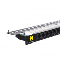 Netrack patchpanel 19'' 24 ports cat. 6 UTP LSA 0,5U, with shelf Serveru aksesuāri