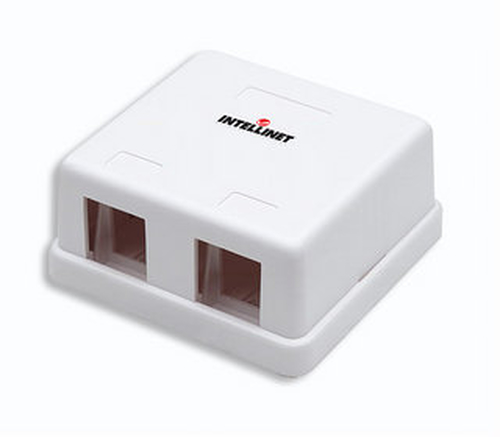 Intellinet Surface mount box for Keystone module, two outlet, white adapteris