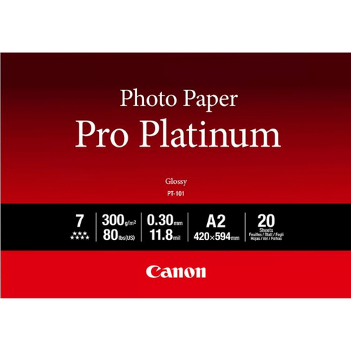 PHOTO PAPER PRO PLATINUM PT-101 A2 20 papīrs