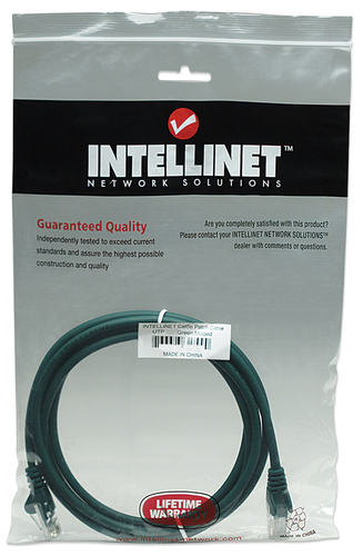 Intellinet cable patch RJ45, kat. 5e UTP, 1m green - 100  copper tīkla kabelis