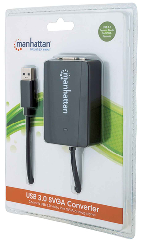 Manhattan SVGA Adapter USB 3.0 Typ A auf 1 SVGA-Ausgang USB kabelis