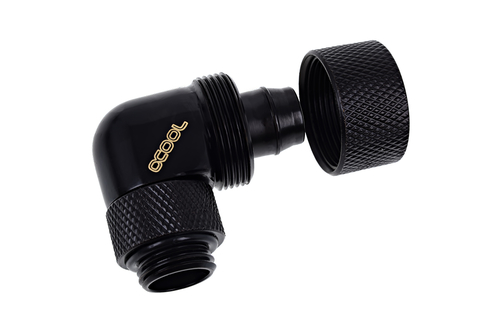 Alphacool Eiszapfen 90  hose fitting 1/4" on 16/10mm, black - 17236 ūdens dzesēšanas sistēmas piederumi