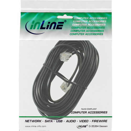  InLine Kabel RJ11 meski - meski,  6P4C,  3m (18844L) tīkla kabelis