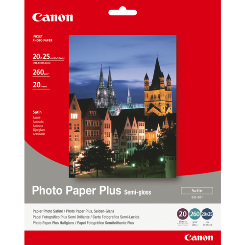 Paper Canon SG201 Photo Paper Plus Semi-glossy | 260g | 20x25cm | 20sheets foto papīrs