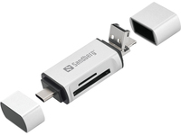 SANDBERG Card Reader USB-C+USB+MicroUSB karšu lasītājs