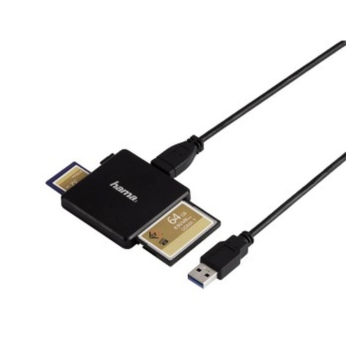 Hama USB-3.0 Multi Card Reader SD MicroSD CF black karšu lasītājs