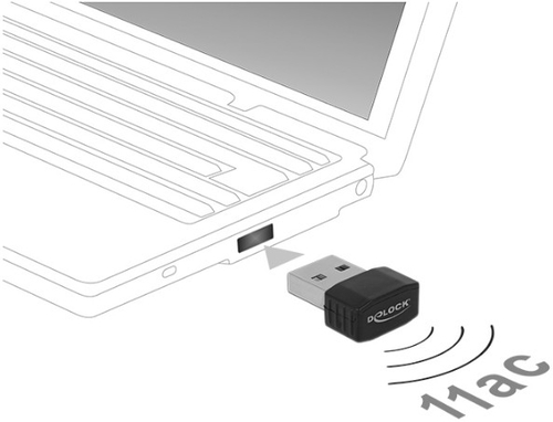 WL-Antenne Delock USB2.0 2dBi Nano Dongle 2,4+5 GHz  