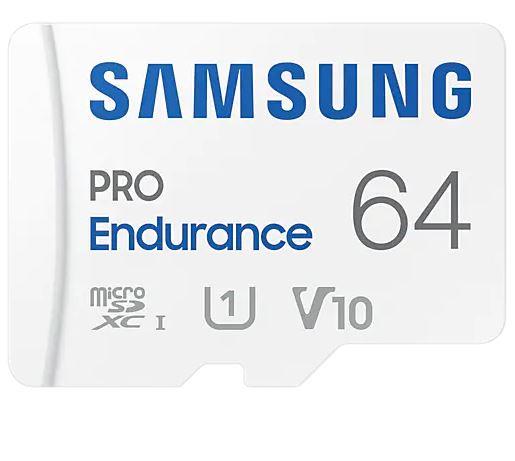 Samsung PRO Endurance MB-MJ64KA/EU 64 GB, MicroSD Memory Card, Flash memory class U1, V10, Class 10, SD adapter atmiņas karte