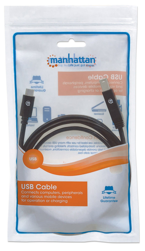 Manhattan USB 3.1 Gen1 Kabel C-Stecker/B-Stecker 2m schwarz kabelis, vads