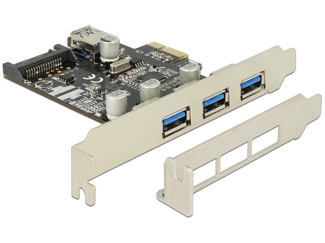 DELOCK PCIe USB 3.0 3x ext. + 1x int. adapteris