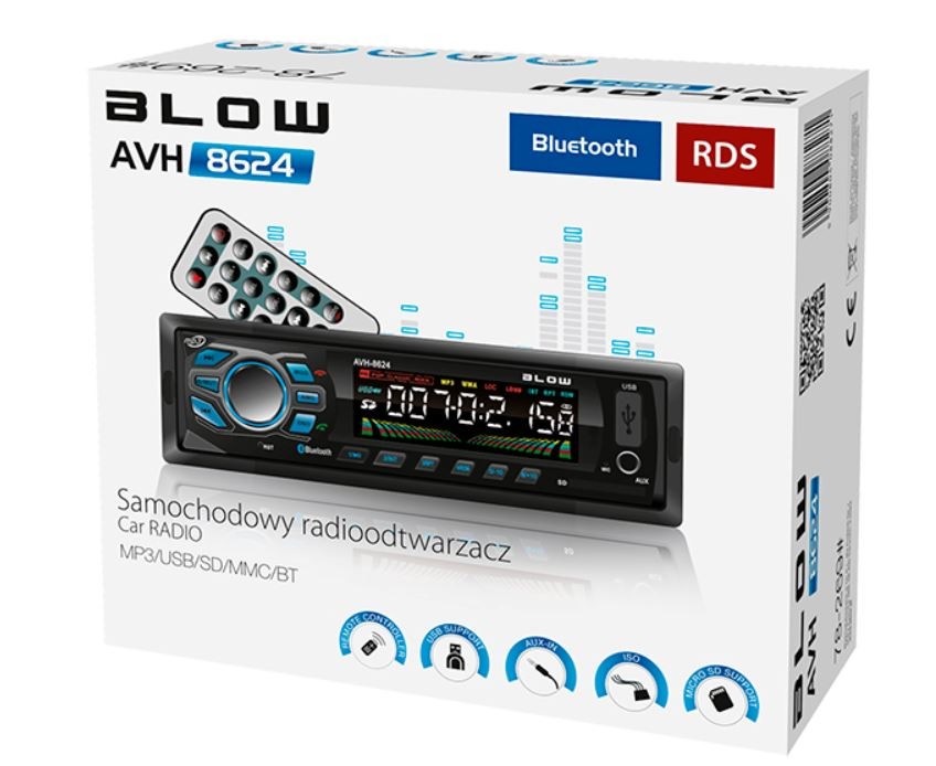 BLOW AVH-8624 MP3/USB/SD/MMC/BT automagnetola