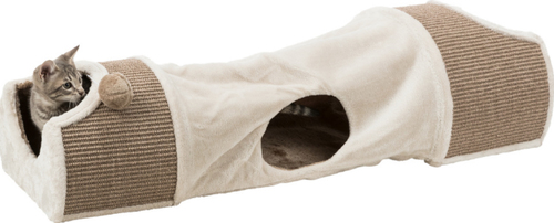 Trixie Scratching Tunnel, 110 × 30 × 38 cm, light gray / brown piederumi kaķiem