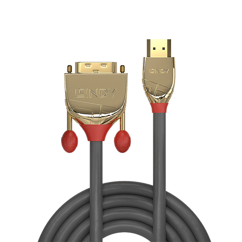 Lindy HDMI an DVI-D Single Link Kabel Gold Line 5m adapteris