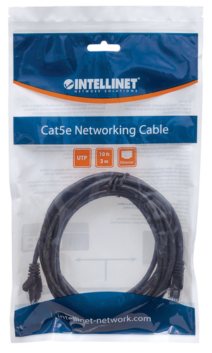 Intellinet Network Cable RJ45, Cat6 UTP, 3m Black, 100  copper tīkla kabelis