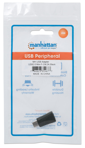 Manhattan USB-C Adapter USB2.0 C Stecker - Mini B-Buchse adapteris