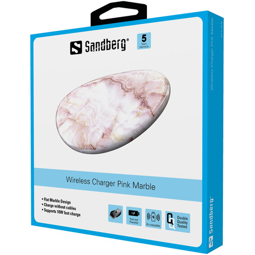 SANDBERG Wireless Charger Pink Marble UPS aksesuāri