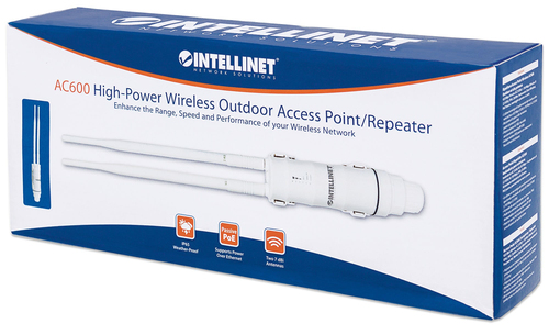 Intellinet Wireless outdoor access point range extender AC600 2.4GHz + 5GHz PoE  