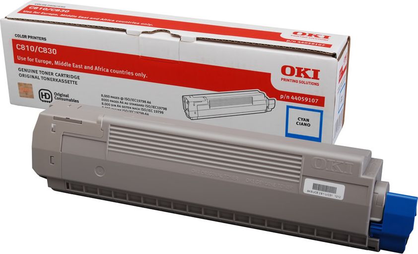 Toner OKI cyan | 8000pgs | C810/C830 toneris